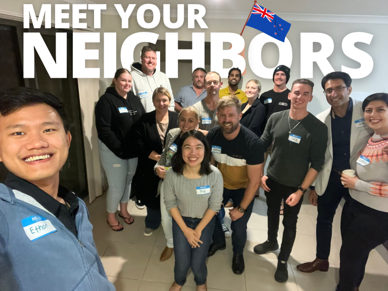 header text: meet your neighbors